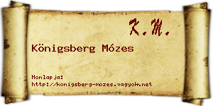 Königsberg Mózes névjegykártya
